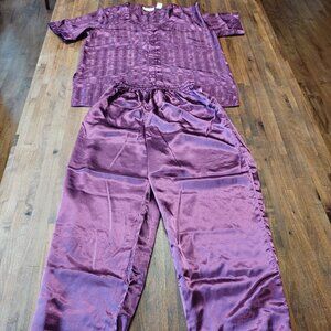 Vintage Victoria's Secret Purple Pajama Set Women's Small Gold Label Polyester